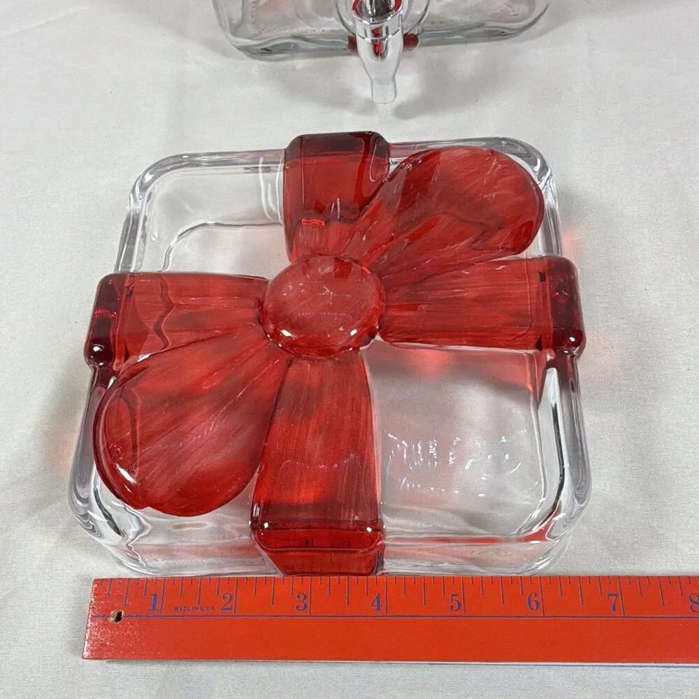 Winterberry Lane Glass Gift Box Drink Dispenser | Christmas Beverage Server